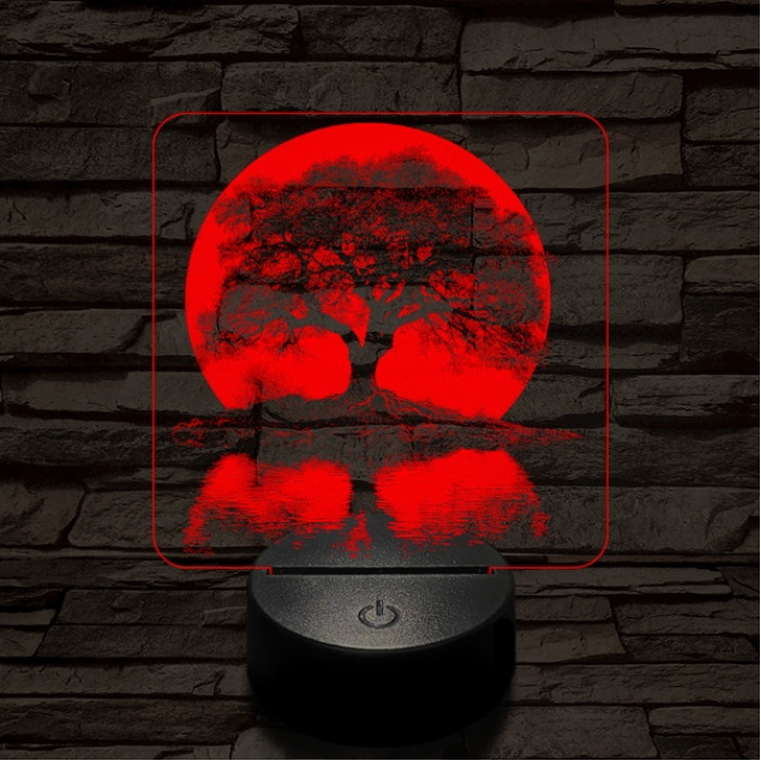 Holdfény fa 7 színű valósághű 3D led lámpa