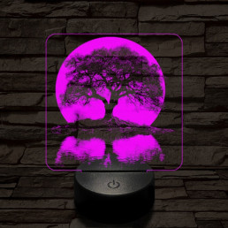 Holdfény fa 7 színű valósághű 3D led lámpa