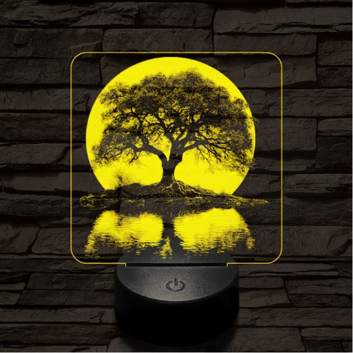 Holdfény fa 7 színű valósághű 3D led lámpa