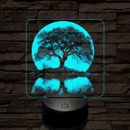 Holdfény fa 7 színű valósághű 3D led lámpa
