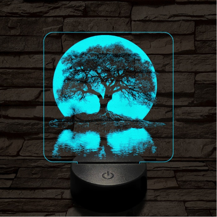 Holdfény fa 7 színű valósághű 3D led lámpa