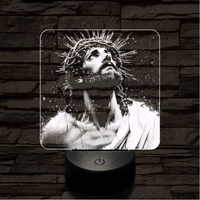 Jézus áhitat 7 színű valósághű 3D led lámpa