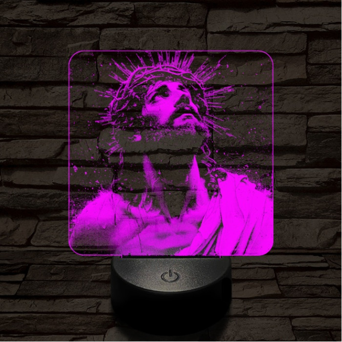 Jézus áhitat 7 színű valósághű 3D led lámpa