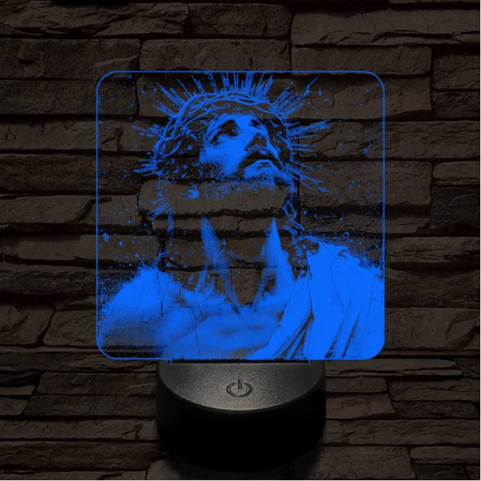 Jézus áhitat 7 színű valósághű 3D led lámpa