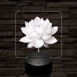 Lótuszvirág ragyog 7 színű valósághű 3D led lámpa