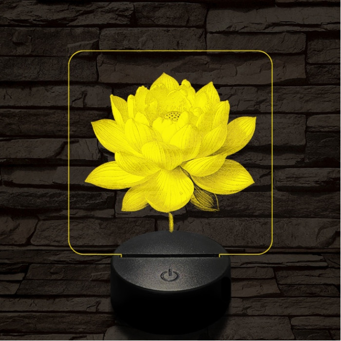 Lótuszvirág ragyog 7 színű valósághű 3D led lámpa