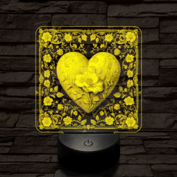 Virágzó szív 7 színű valósághű 3D led lámpa