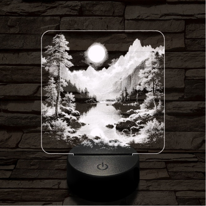 Nyugalom völgy 7 színű valósághű 3D led lámpa