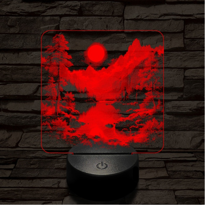 Nyugalom völgy 7 színű valósághű 3D led lámpa