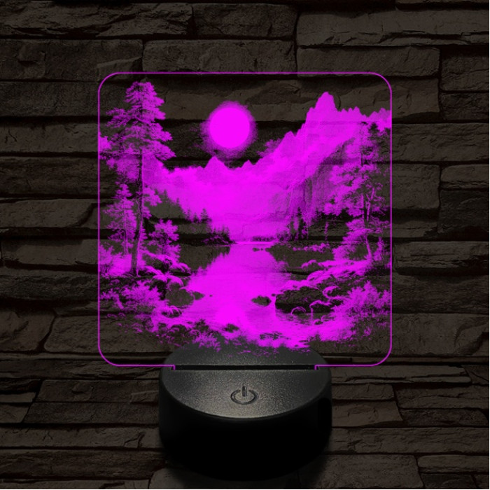 Nyugalom völgy 7 színű valósághű 3D led lámpa