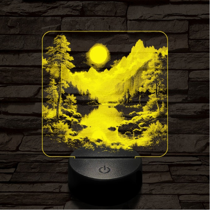 Nyugalom völgy 7 színű valósághű 3D led lámpa