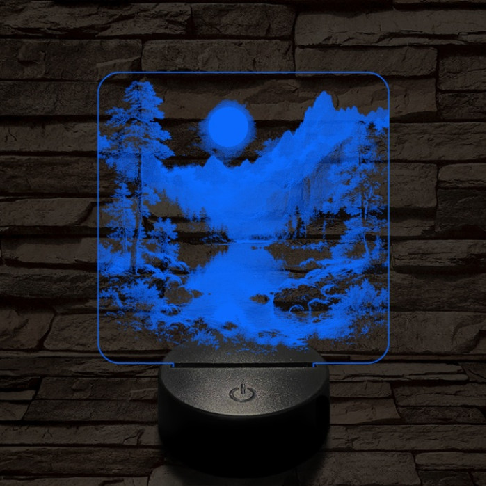 Nyugalom völgy 7 színű valósághű 3D led lámpa