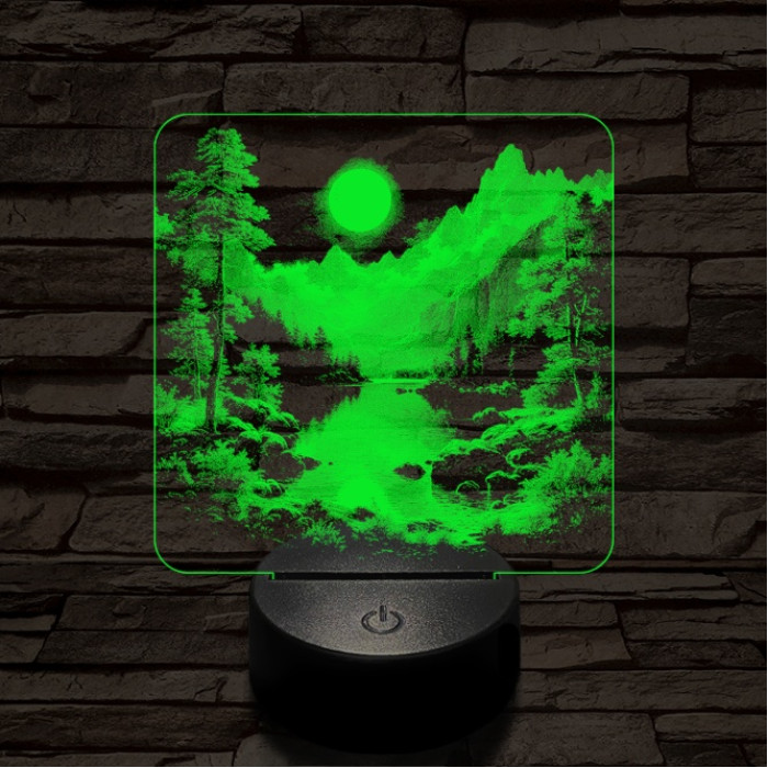 Nyugalom völgy 7 színű valósághű 3D led lámpa