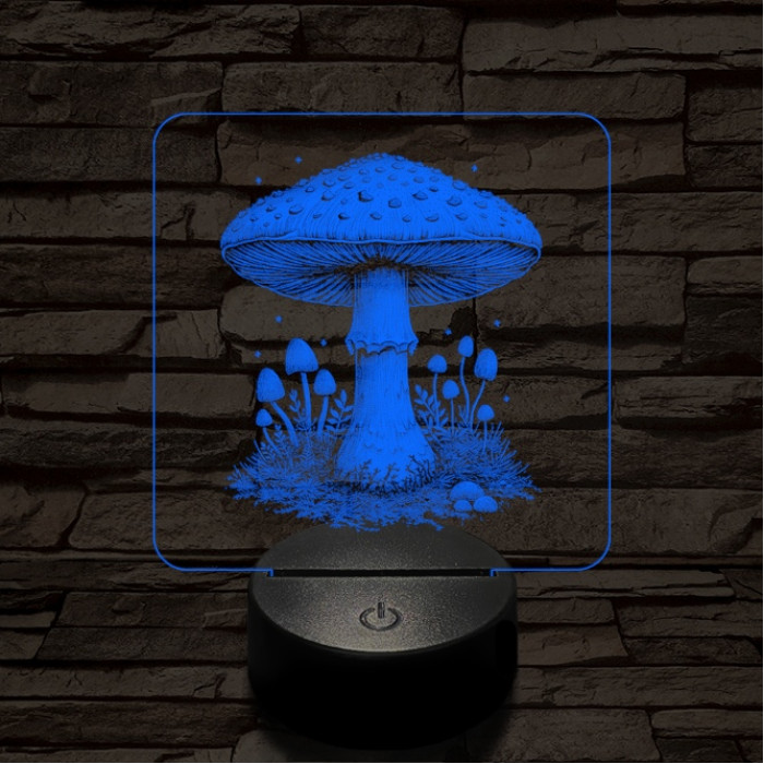 Gombatelep 7 színű valósághű 3D led lámpa