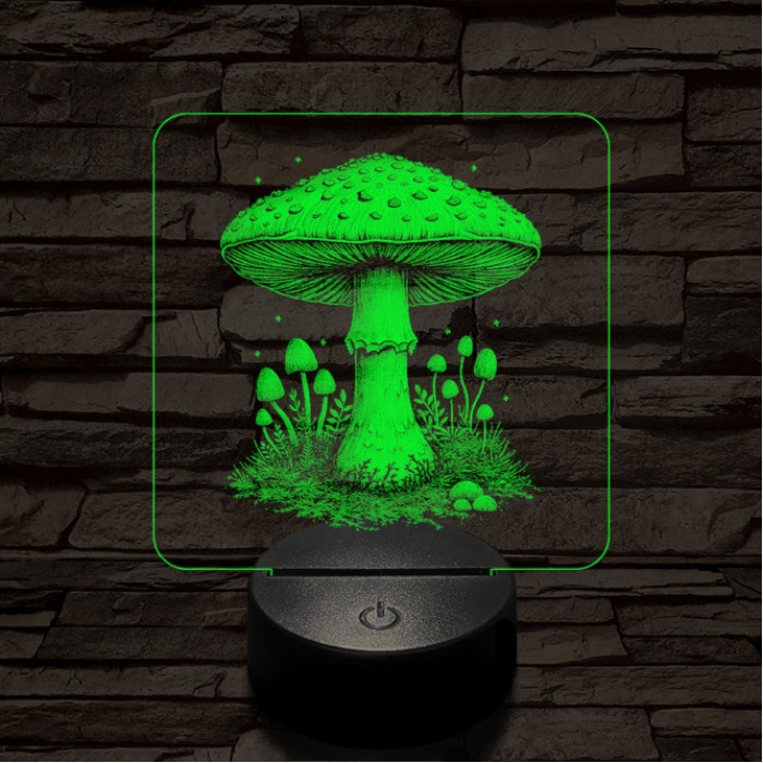 Gombatelep 7 színű valósághű 3D led lámpa