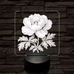 Szellőrózsa 7 színű valósághű 3D led lámpa