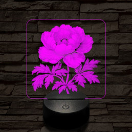 Szellőrózsa 7 színű valósághű 3D led lámpa