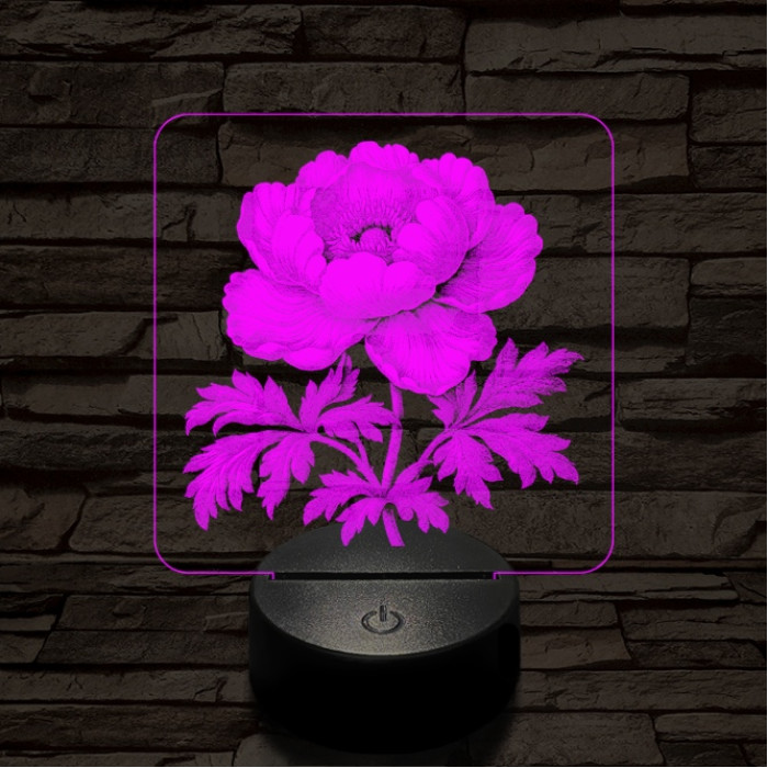 Szellőrózsa 7 színű valósághű 3D led lámpa