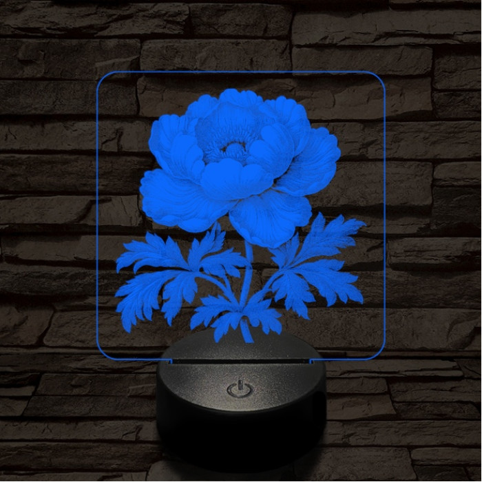 Szellőrózsa 7 színű valósághű 3D led lámpa