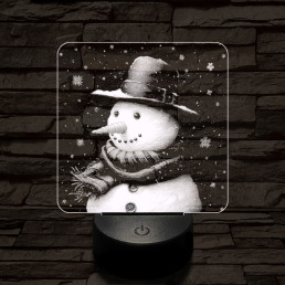 Kedves hóember 7 színű valósághű 3D led lámpa