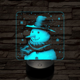 Kedves hóember 7 színű valósághű 3D led lámpa