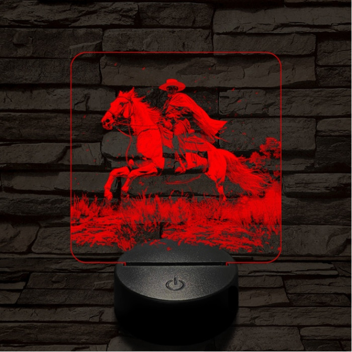 Éjjeli vágta 7 színű valósághű 3D led lámpa