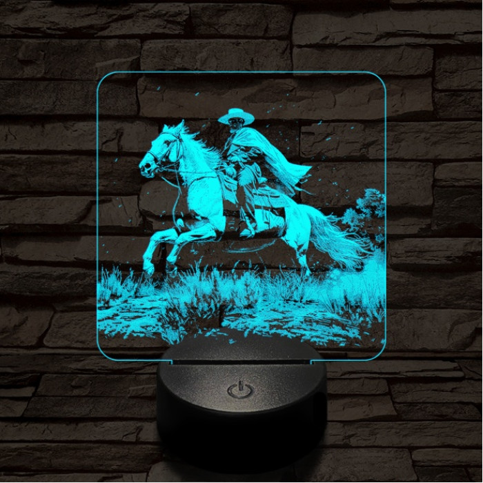 Éjjeli vágta 7 színű valósághű 3D led lámpa