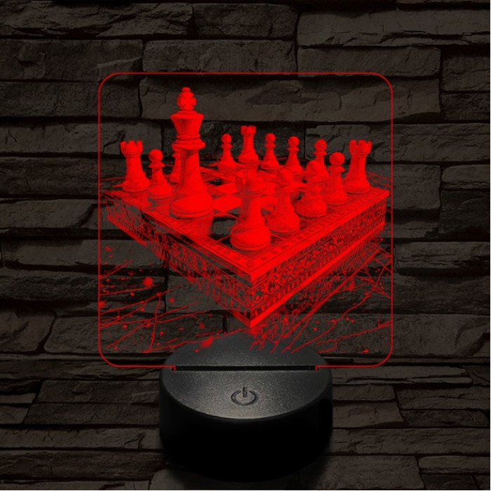 Sakk térfél 7 színű valósághű 3D led lámpa