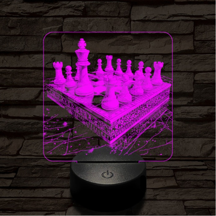 Sakk térfél 7 színű valósághű 3D led lámpa