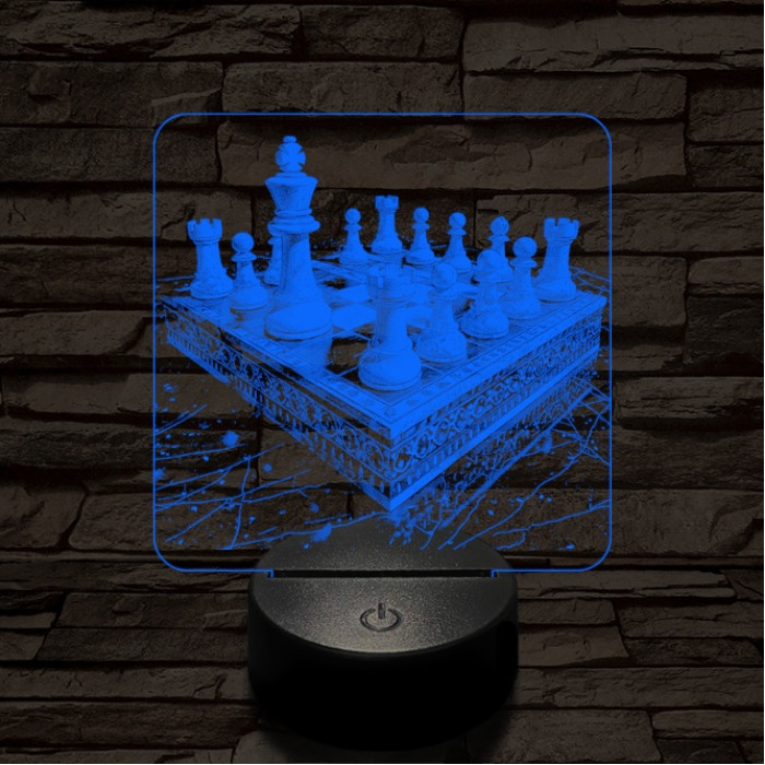 Sakk térfél 7 színű valósághű 3D led lámpa