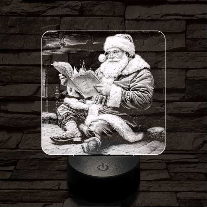 Télapó felkészül 7 színű valósághű 3D led lámpa