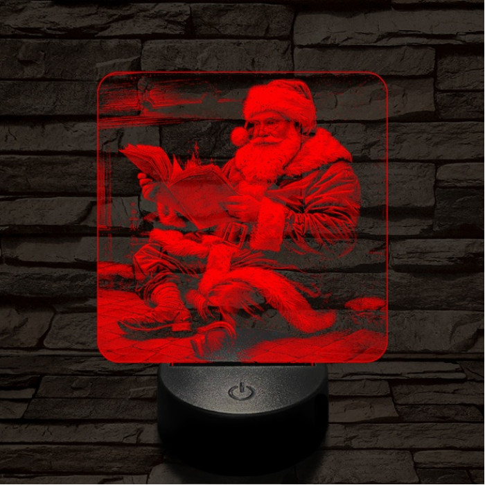 Télapó felkészül 7 színű valósághű 3D led lámpa