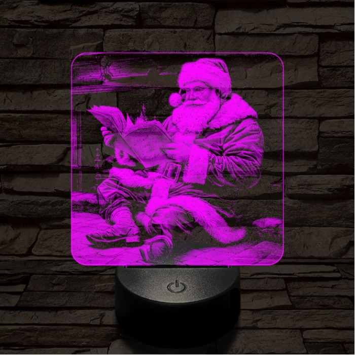 Télapó felkészül 7 színű valósághű 3D led lámpa