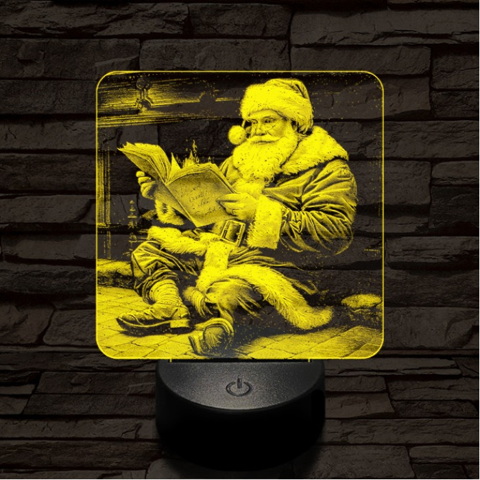 Télapó felkészül 7 színű valósághű 3D led lámpa