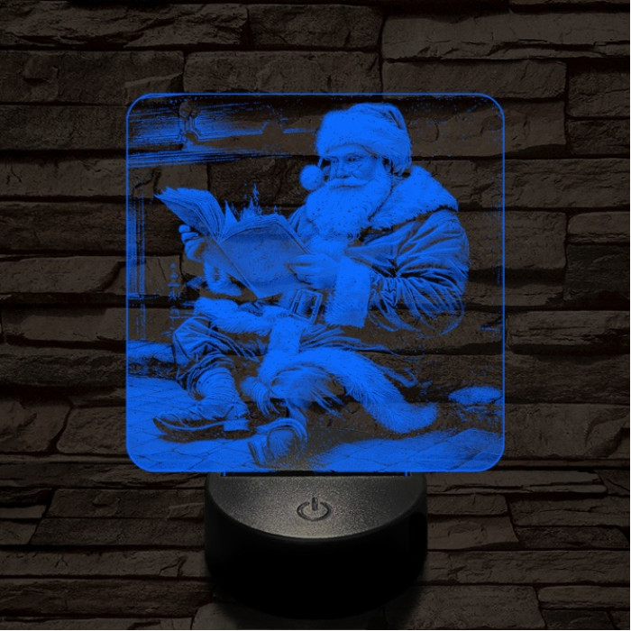 Télapó felkészül 7 színű valósághű 3D led lámpa