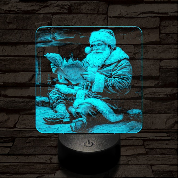 Télapó felkészül 7 színű valósághű 3D led lámpa