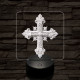 Díszes kereszt 7 színű valósághű 3D led lámpa