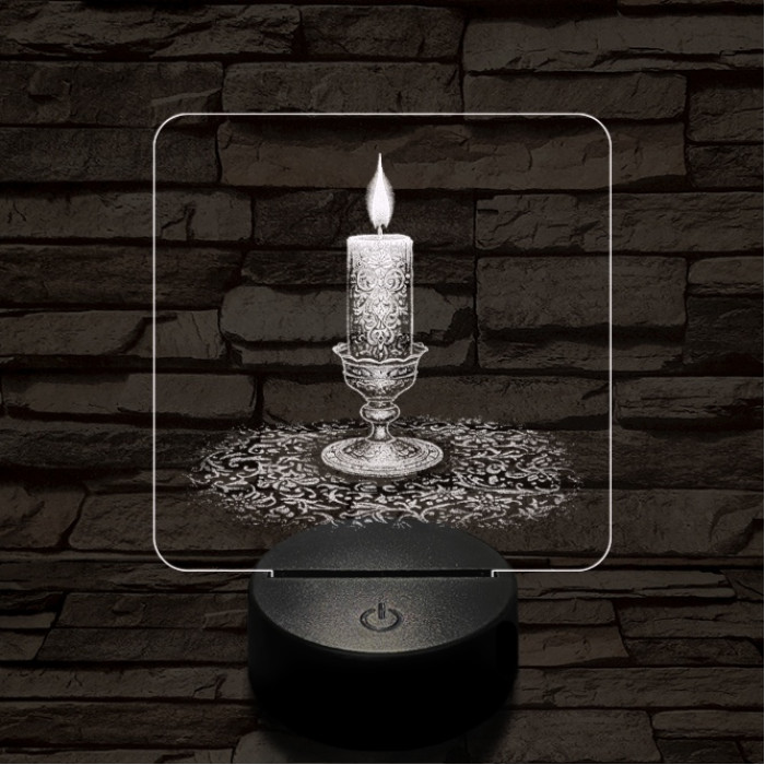 Gyertyaláng 7 színű valósághű 3D led lámpa