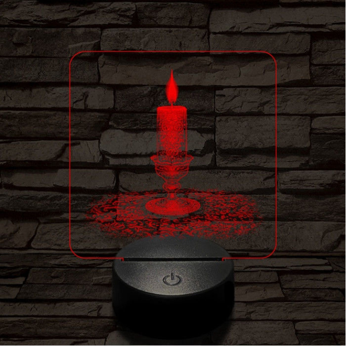 Gyertyaláng 7 színű valósághű 3D led lámpa