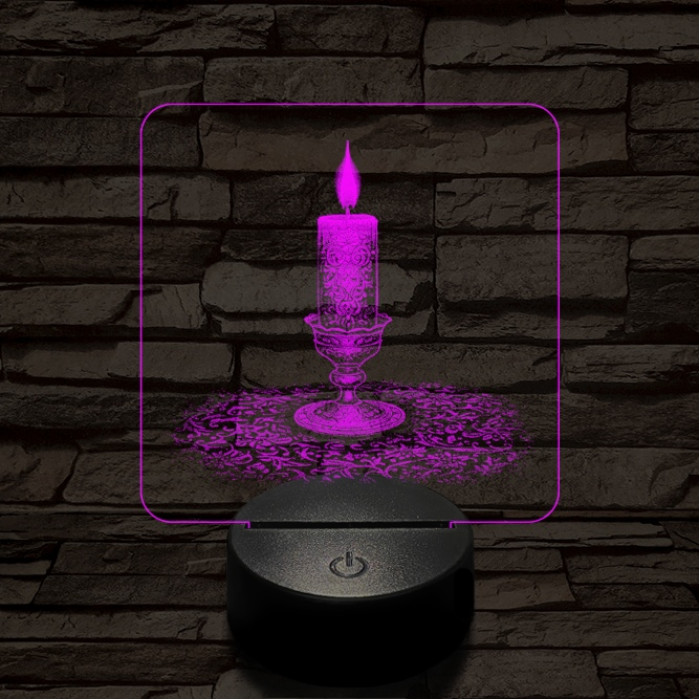 Gyertyaláng 7 színű valósághű 3D led lámpa