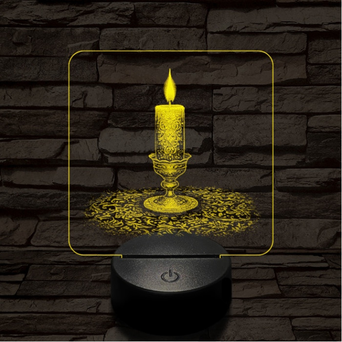 Gyertyaláng 7 színű valósághű 3D led lámpa