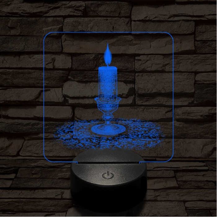 Gyertyaláng 7 színű valósághű 3D led lámpa