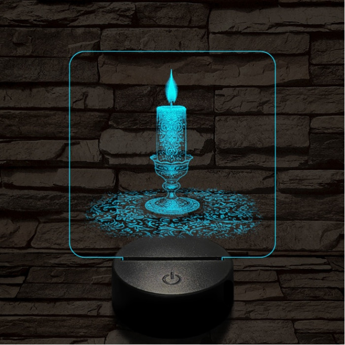 Gyertyaláng 7 színű valósághű 3D led lámpa