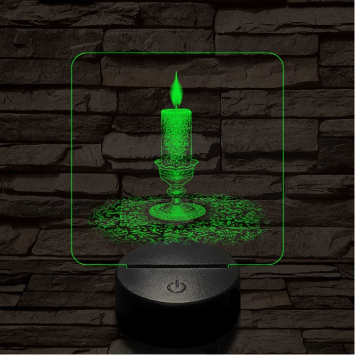 Gyertyaláng 7 színű valósághű 3D led lámpa