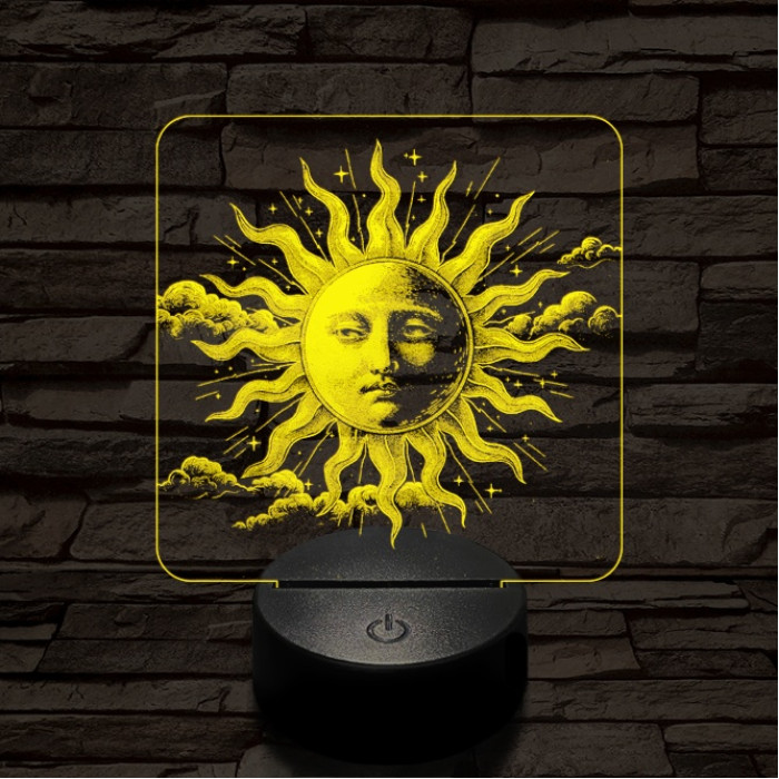 Napkorong tarot 7 színű valósághű 3D led lámpa