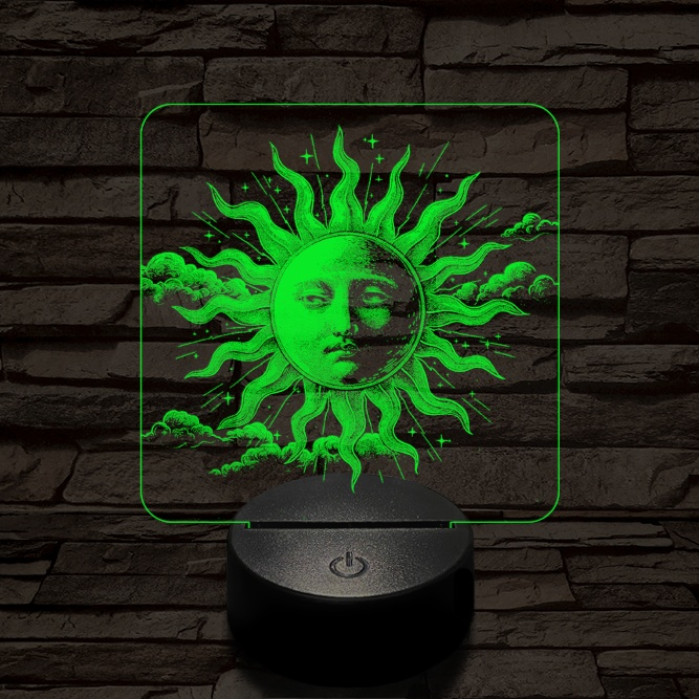 Napkorong tarot 7 színű valósághű 3D led lámpa