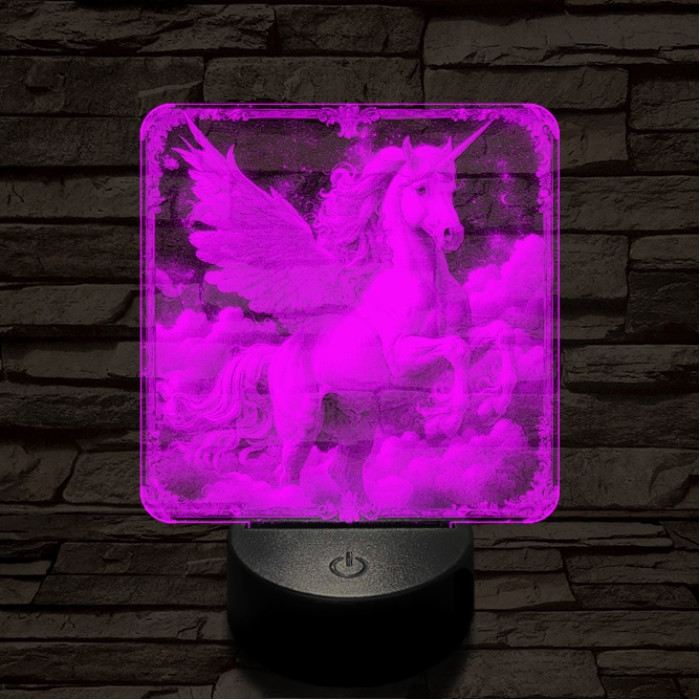 Pegazus tündöklése 7 színű valósághű 3D led lámpa