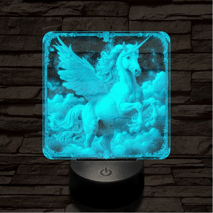 Pegazus tündöklése 7 színű valósághű 3D led lámpa