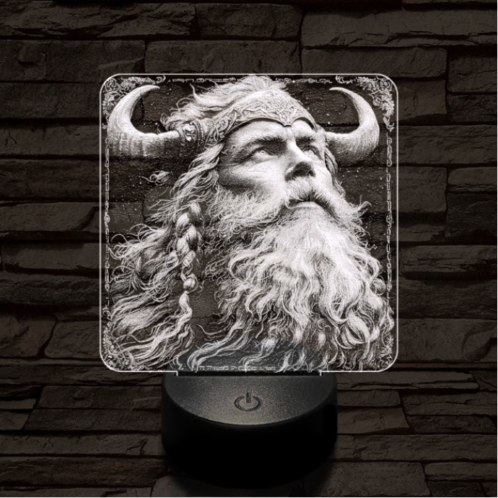 Viking vezér 7 színű valósághű 3D led lámpa