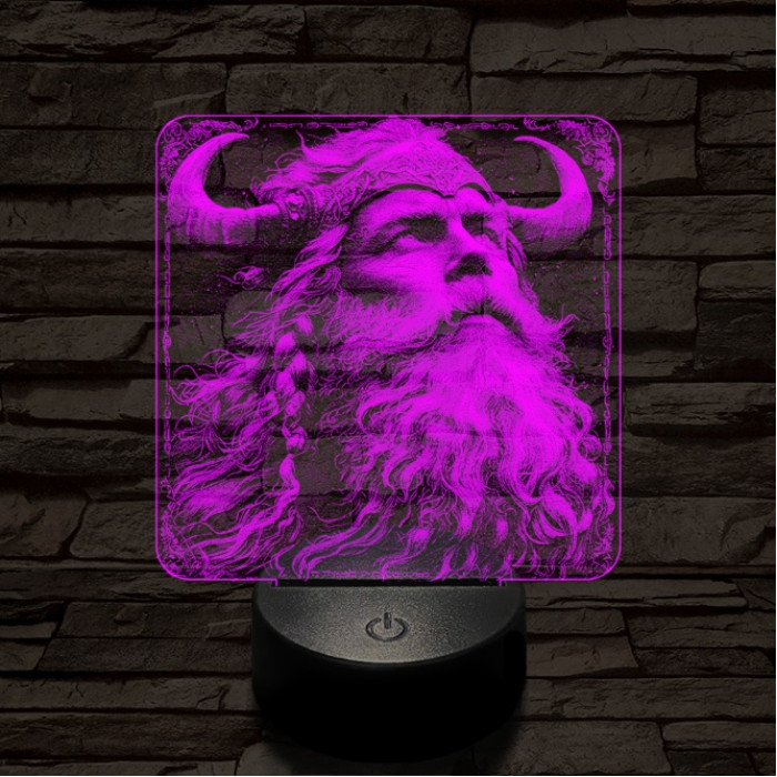 Viking vezér 7 színű valósághű 3D led lámpa